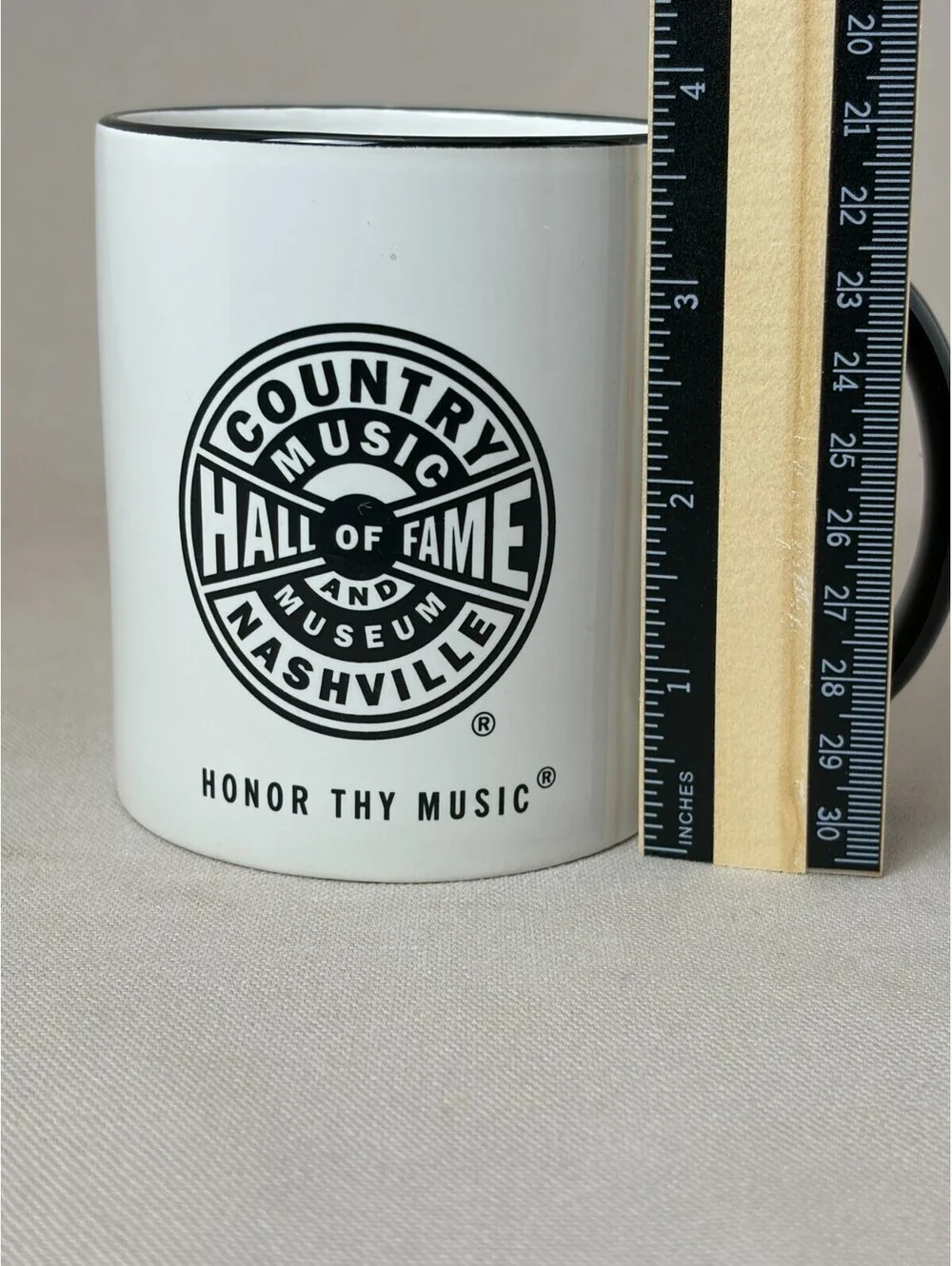 Country Music Hall of Fame Nashville Mug Honor Thy Music Black White Ceramic Cup